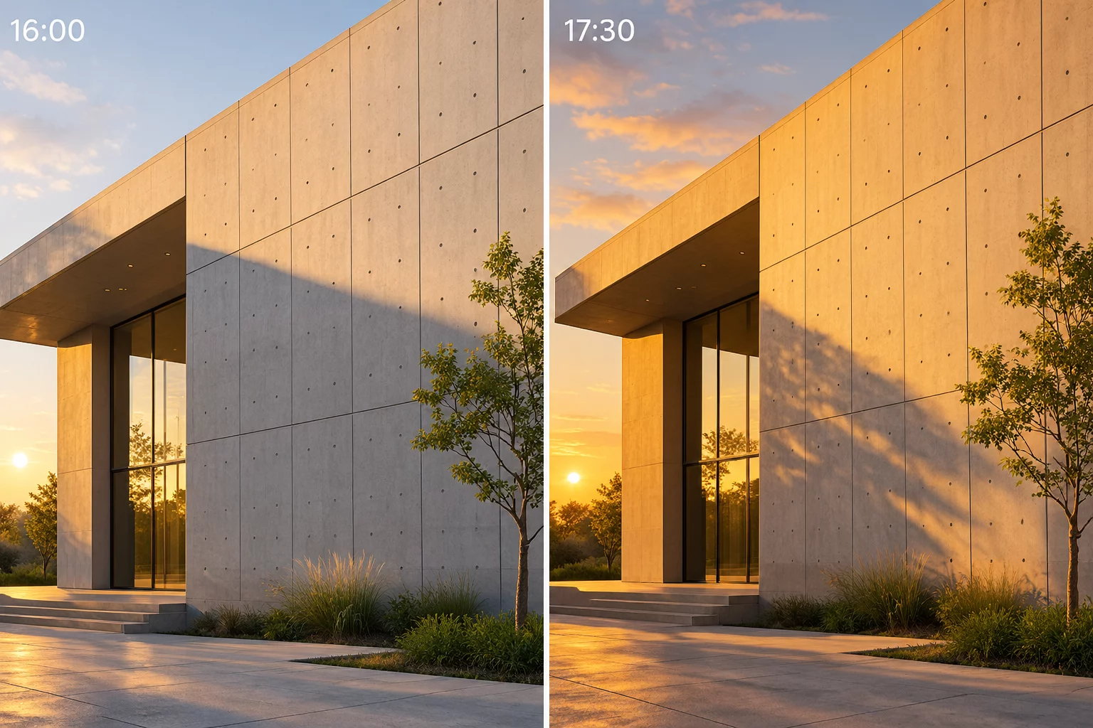 Architectural Shifting Light and Shadow Comparison