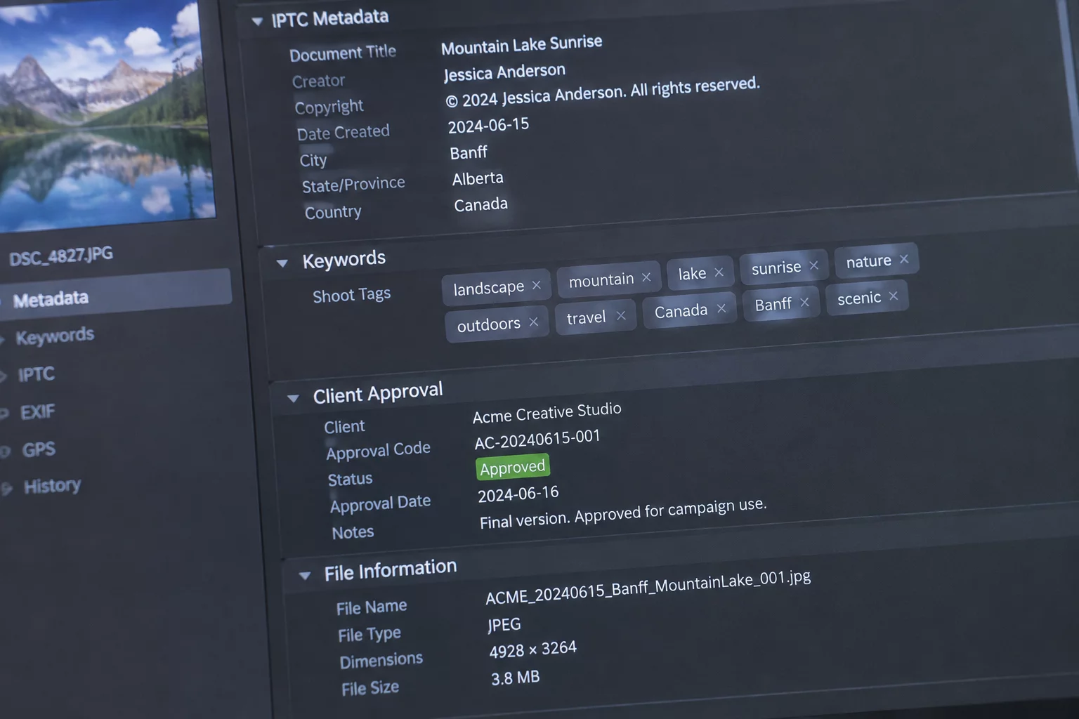 Archival Metadata Tagging After Final Select Confirmation