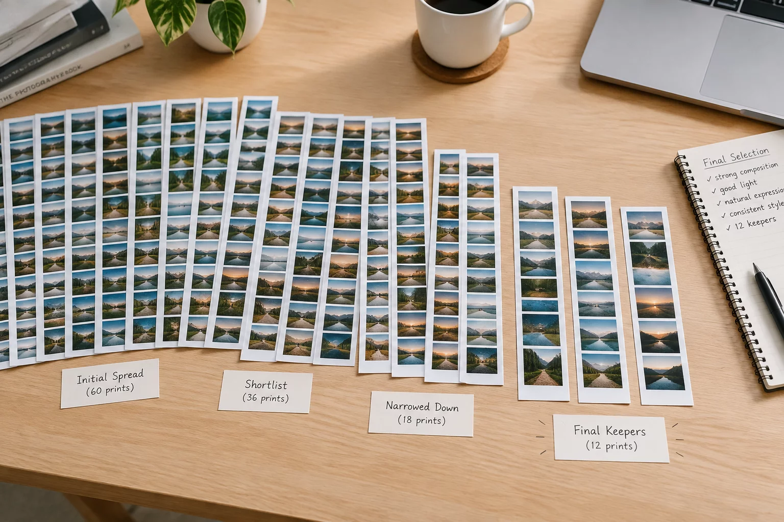 Narrowing 500 Editorial Frames Down to 12 Hero Selects