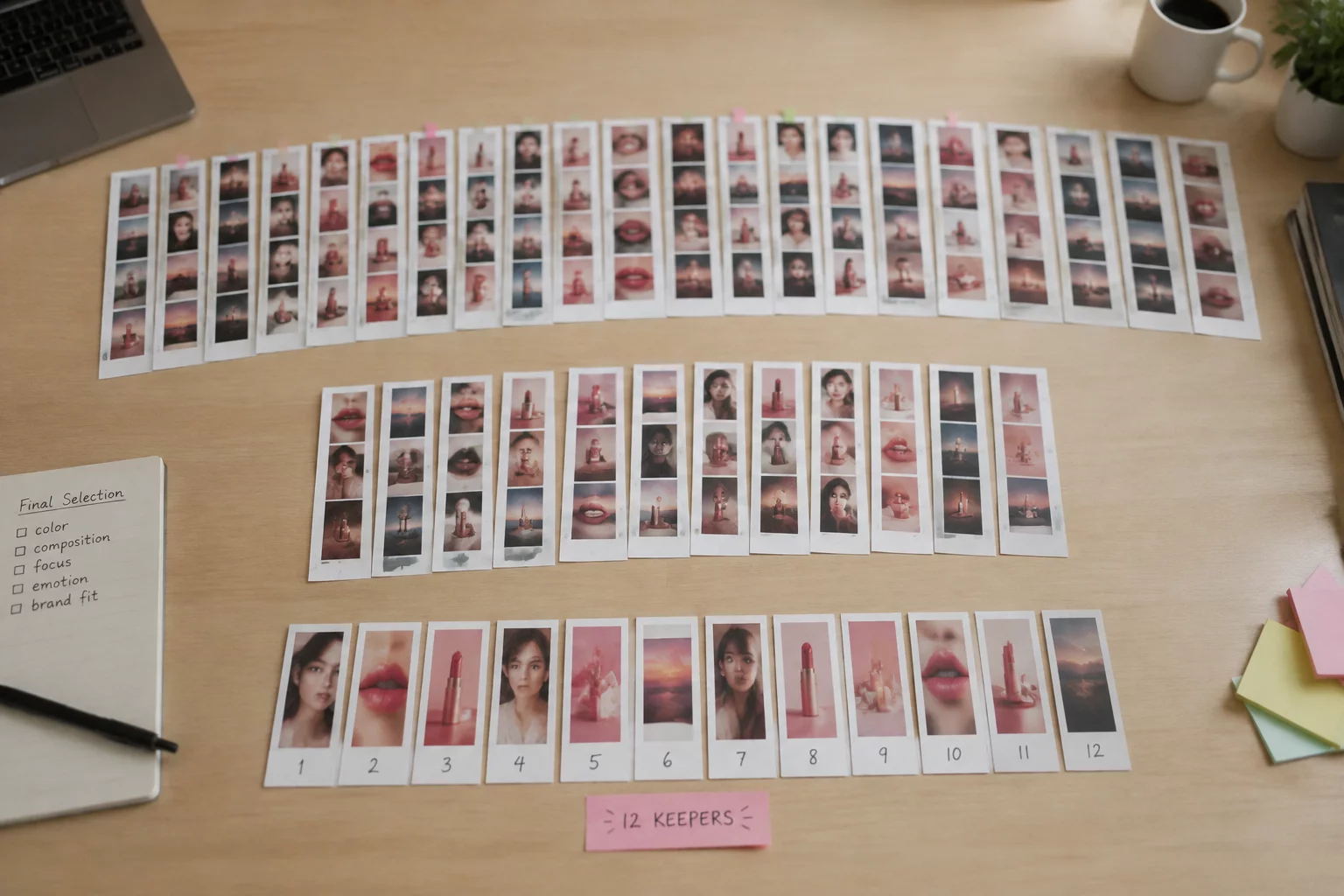 Narrowing 500 Editorial Frames Down to 12 Hero Selects